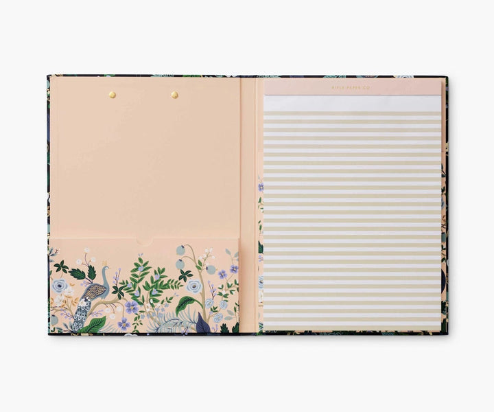Rifle Paper Co. Notepad Peacock Clipfolio