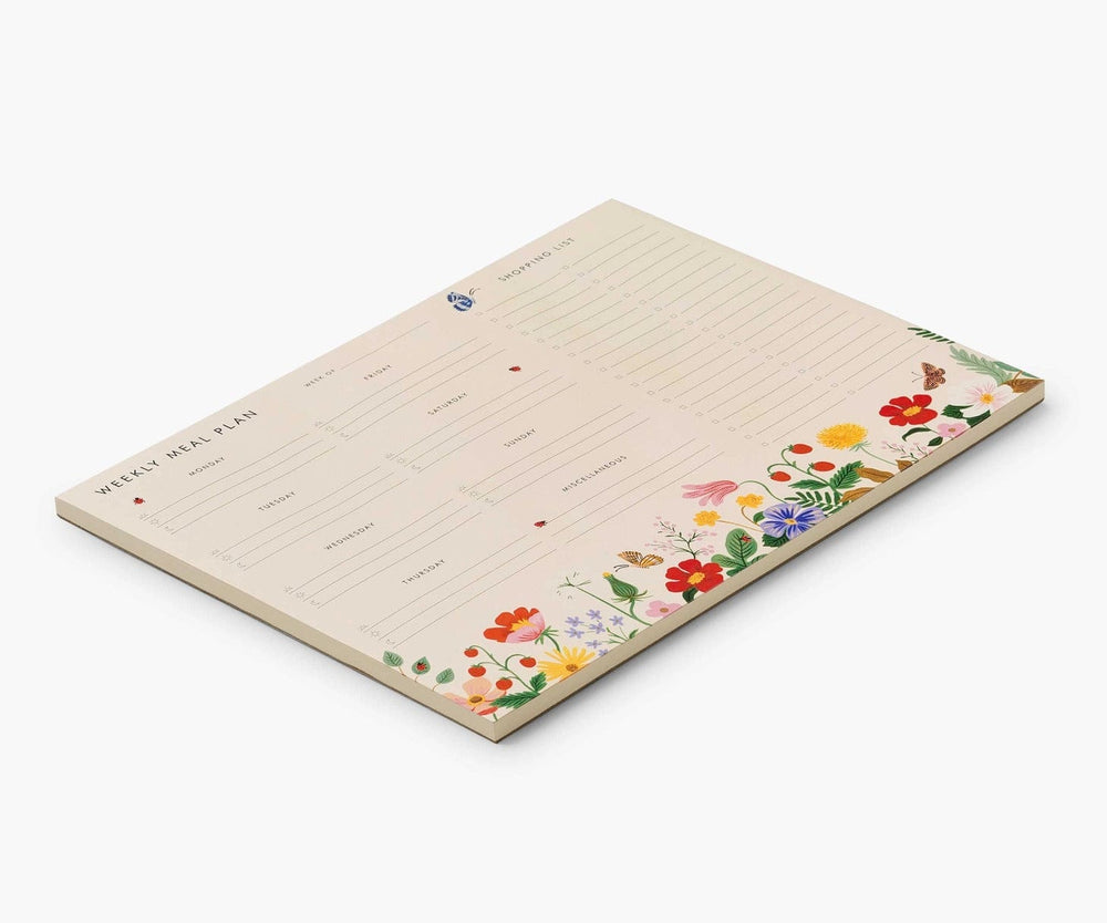 Rifle Paper Co. Notepad Strawberry Fields Meal Planner Notepad