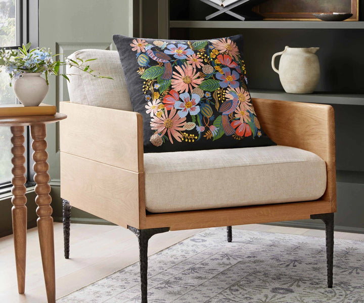 Rifle Paper Co. Pillow Dovecote Embroidered Pillow - Black
