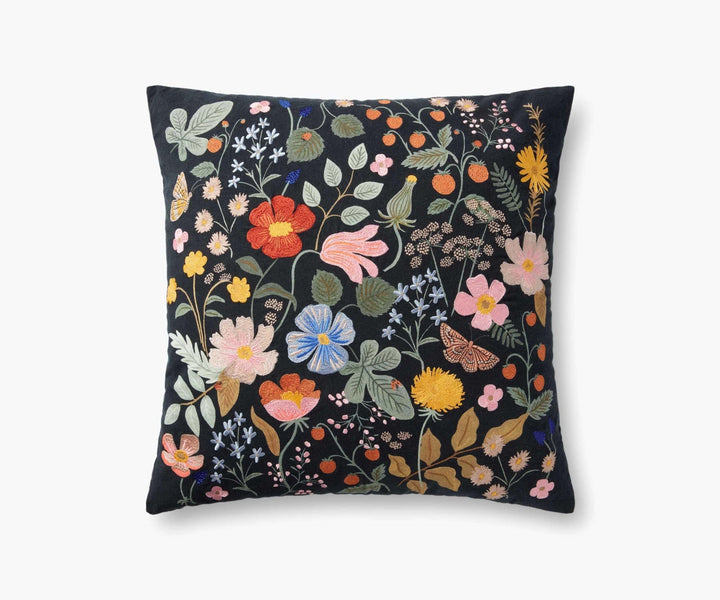 Rifle Paper Co. Pillow Rifle Paper Co. Strawberry Fields Embroidered Pillow