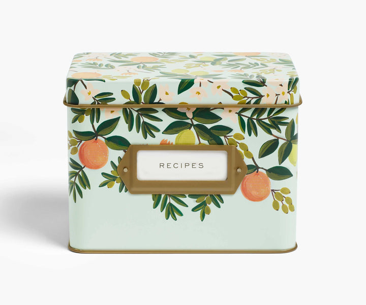 Citrus Floral Recipe Tin and Cards Recipe Tin Rifle Paper Co. 