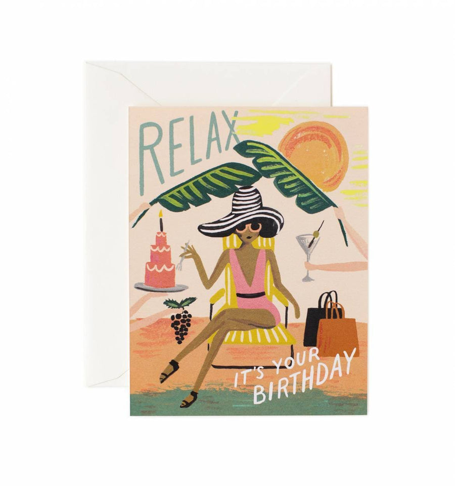 Rifle Paper Co. Single Card Relax Birthday Card