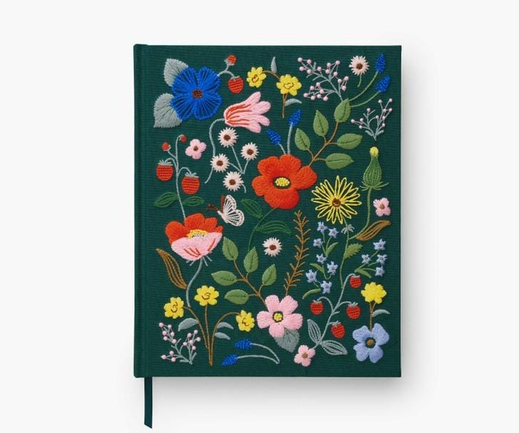 Rifle Paper Co. Sketchbook Strawberry Fields Embroidered Fabric Sketchbook