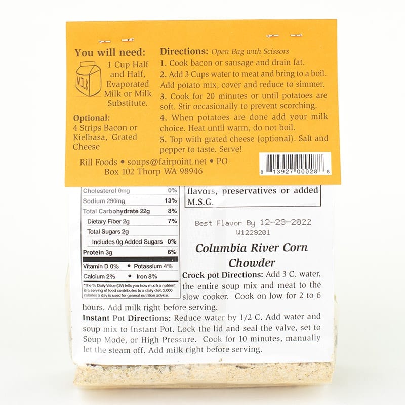 Rill's Specialty Foods Soup Mix Columbia Corn Chowder - Small