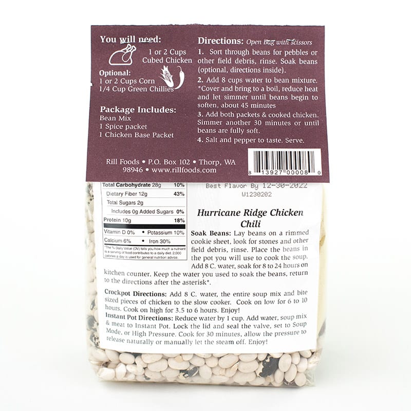 Rill's Specialty Foods Soup Mix Hurricane Ridge Chicken Chili - Large