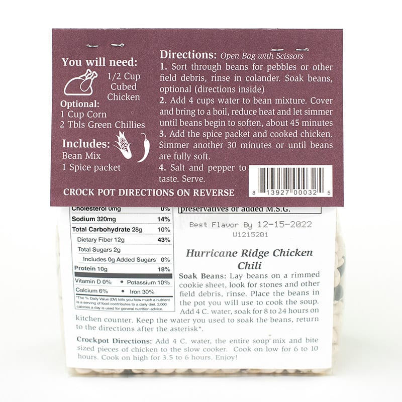 Rill's Specialty Foods Soup Mix Hurricane Ridge Chicken Chili - Small