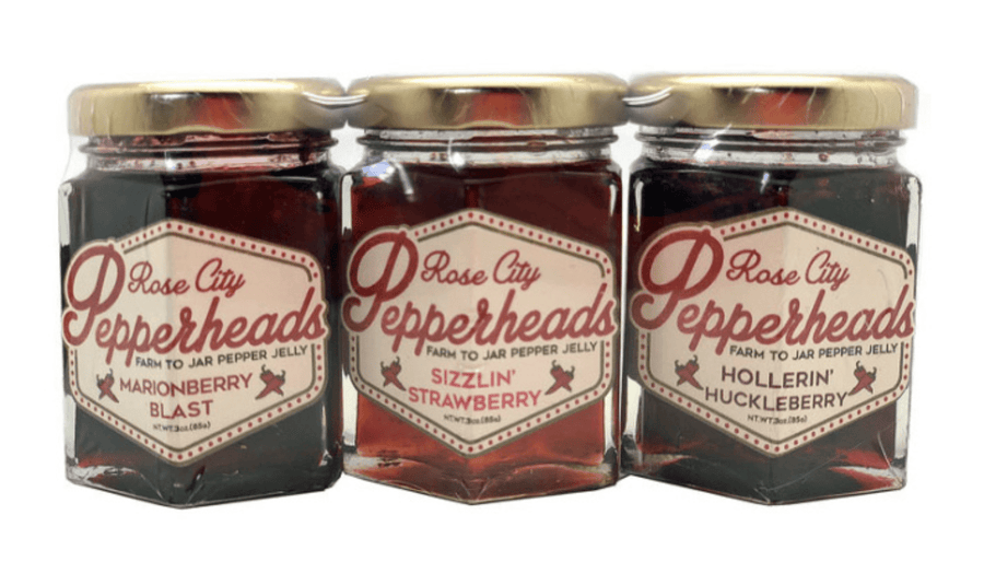 Rose City Pepperheads Food and Beverage Mini Berry Jelly Trio