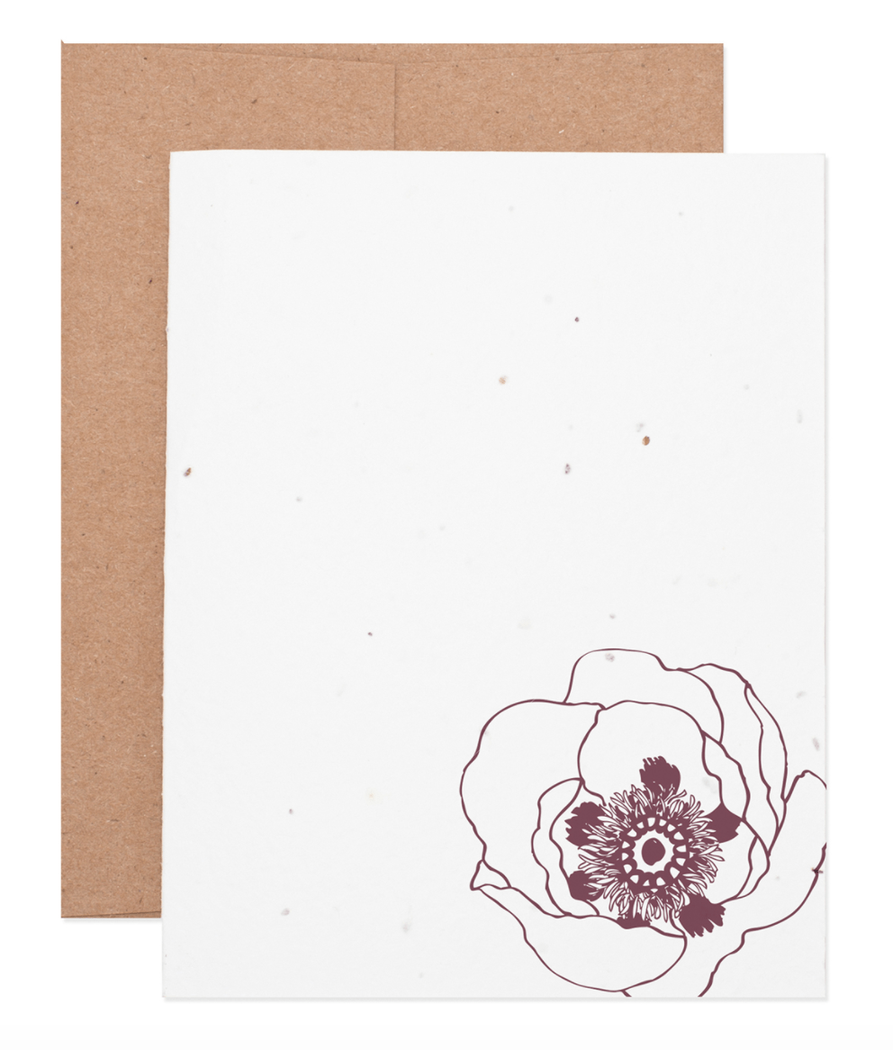 Ruff House Print Shop Card Poppy Wildflower Seeded Plantable Greeting Card