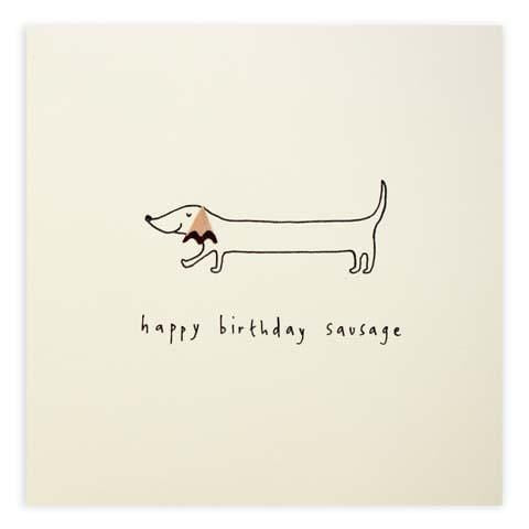 Ruth Jackson Card Birthday Sausage Dog Pencil Shavings Card