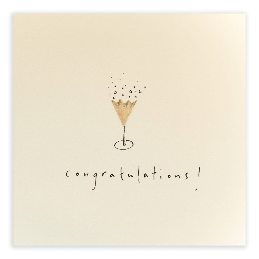 Ruth Jackson Card Champagne Congratulations Pencil Shavings Card