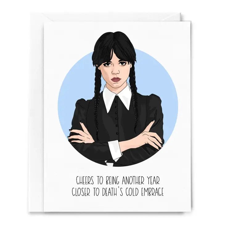 Sammy Gorin LLC Card Wednesday Addams, Death's Cold Embrace, Birthday Card