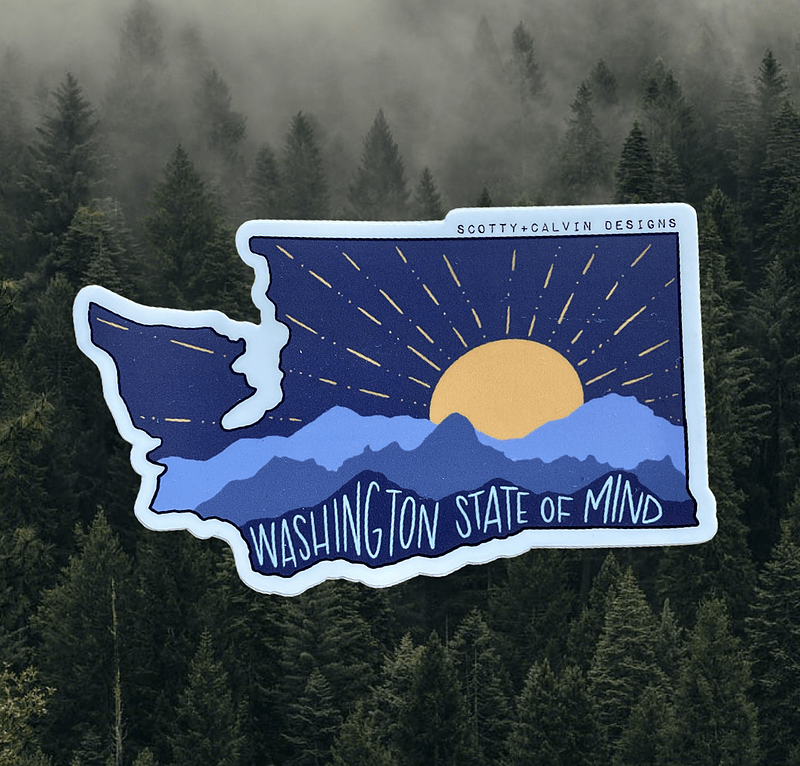 Scotty+Calvin Washington State of Mind Sticker