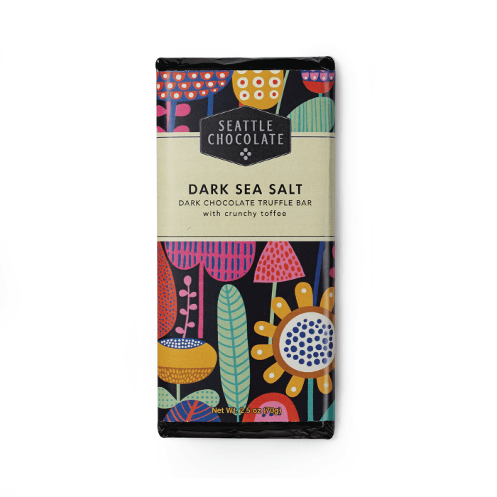 Seattle Chocolate Sweets Dark Sea Salt Toffee Truffle Bar