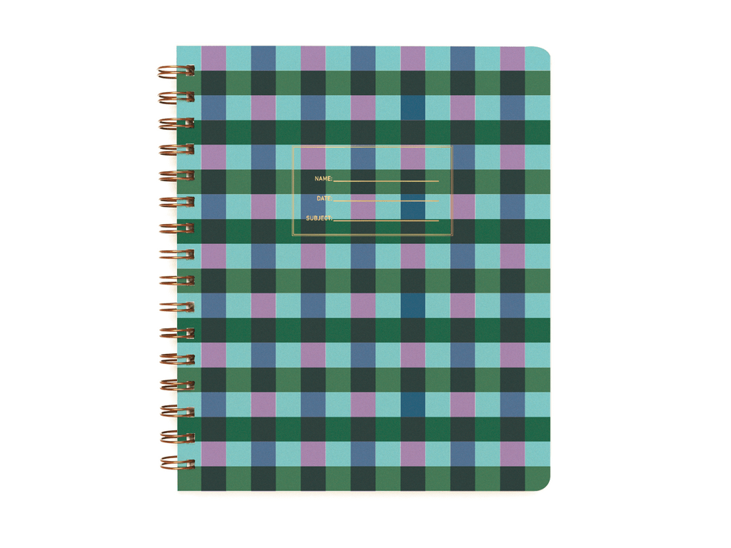 Shorthand Press Notebook Plaid Standard Notebook Lined - Right Handed