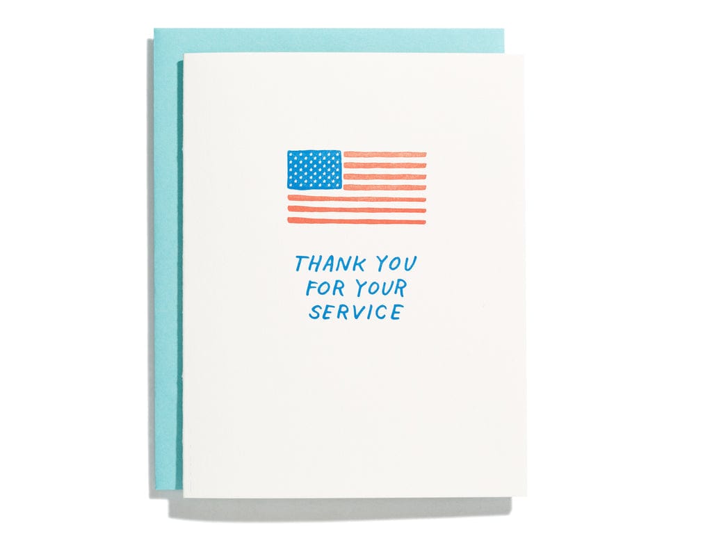 Shorthand Press Single Card Thank You For Your Service Card
