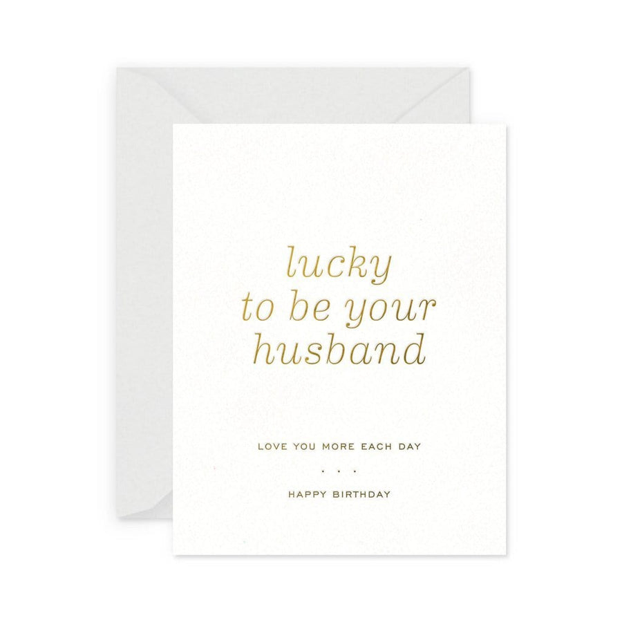 Smitten on Paper Card Lucky Husband Birthday Card