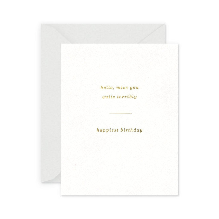 Smitten on Paper Single Card Miss You Birthday Card