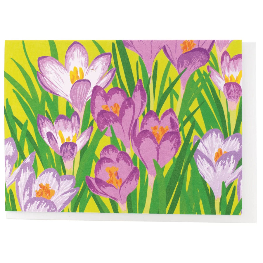 Smudge Ink Boxed Card Set Purple Spring Crocuses Note Card Box of 10