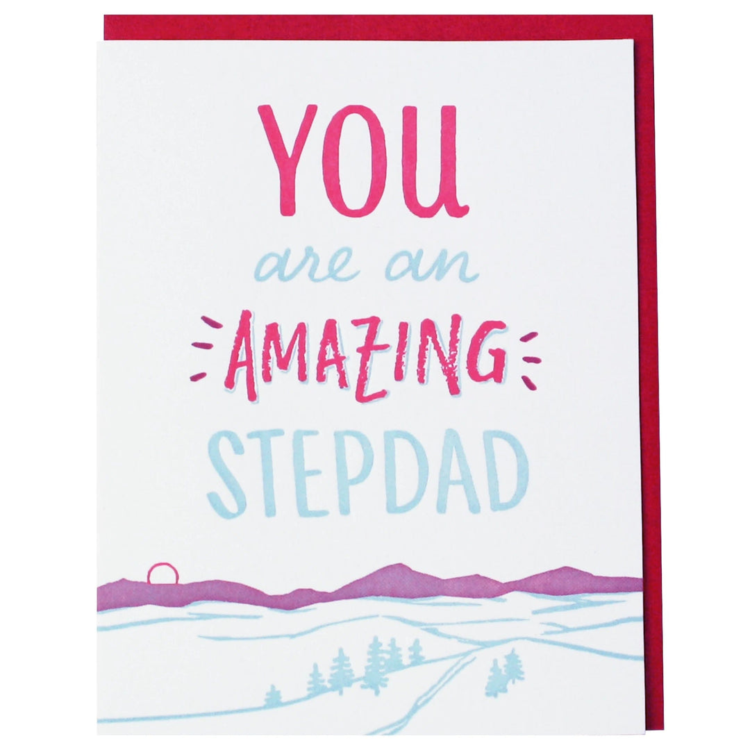 Smudge Ink Card Mountain Stepdad Father's Day Card