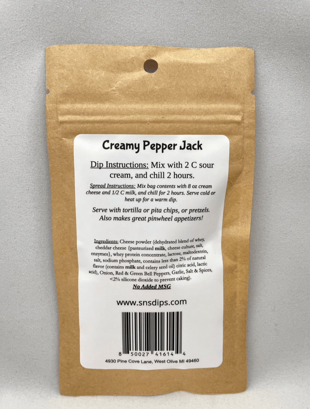 SnS Dips Food and Beverage Creamy Pepper Jack Dip Mix