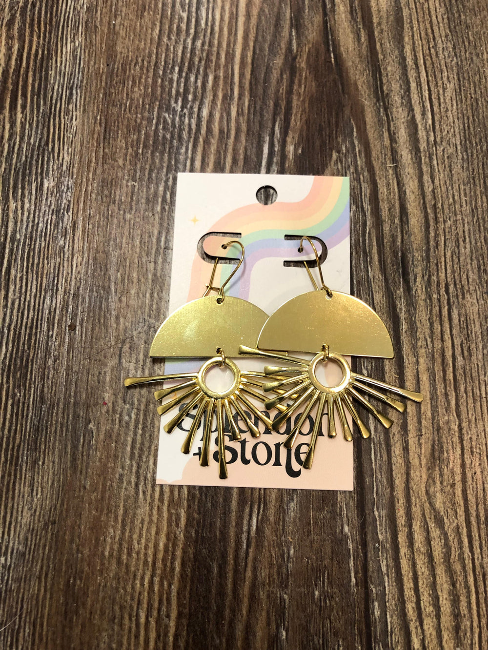 Splendor and Stone sunburst Brass Everyday Earring Collection