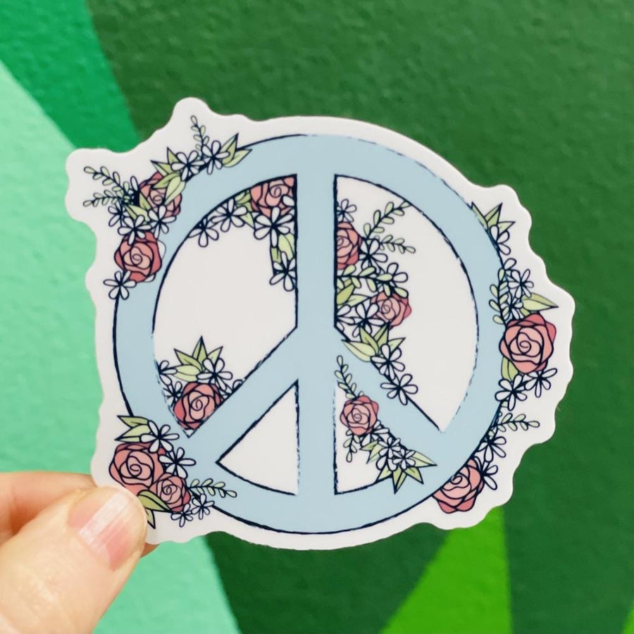 Stickers Northwest Sticker Floral Peace Symbol Sticker