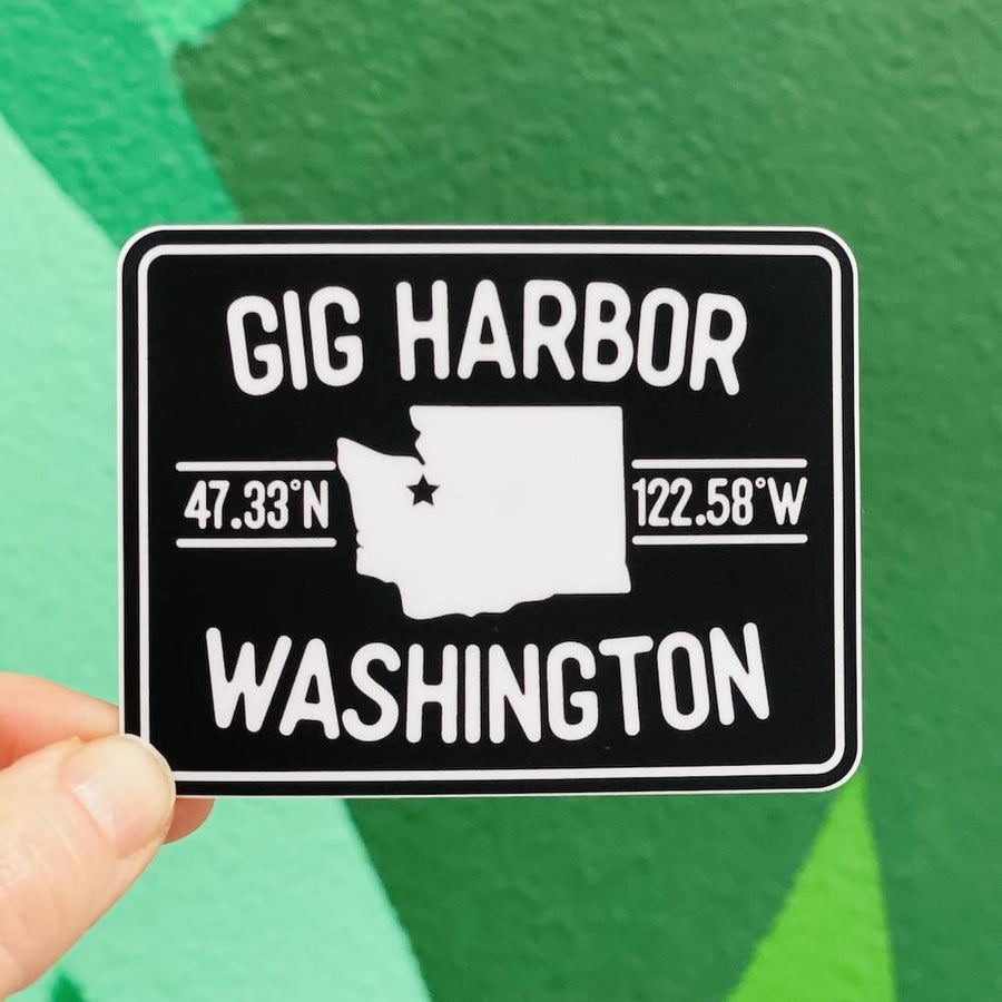 Stickers Northwest Sticker Gig Harbor Latitude and Longitude Sticker