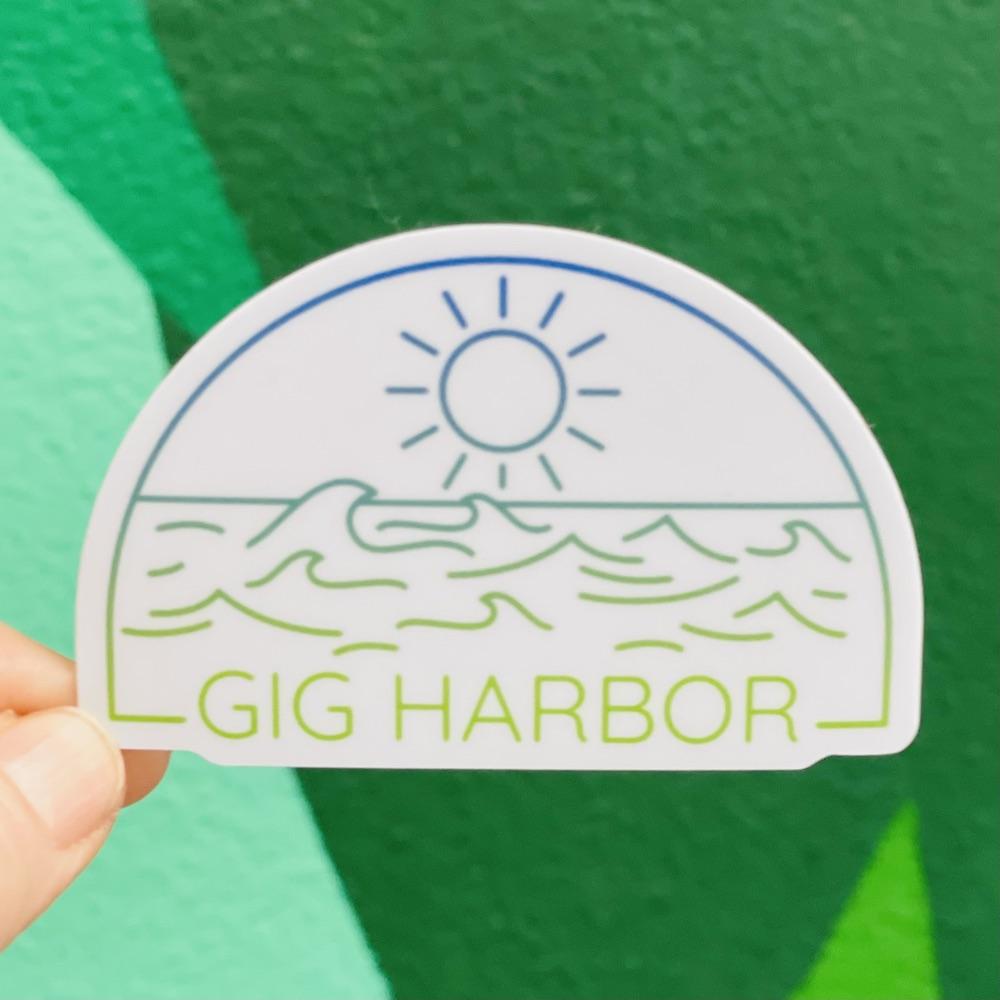 Stickers Northwest Sticker Gig Harbor Sun Over Water Sticker
