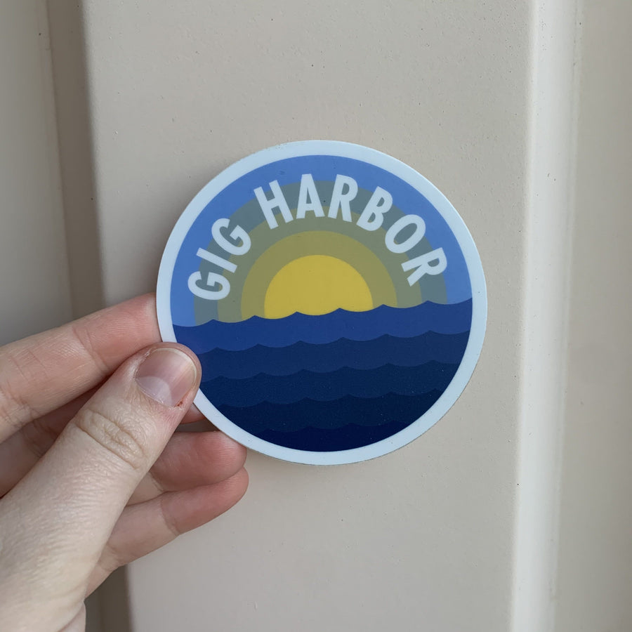 Stickers Northwest Sticker Gig Harbor Sunrise Waves Sticker