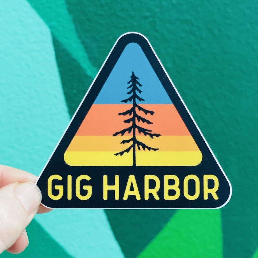 Stickers Northwest Sticker Gig Harbor Triangular Tree Patch Sticker