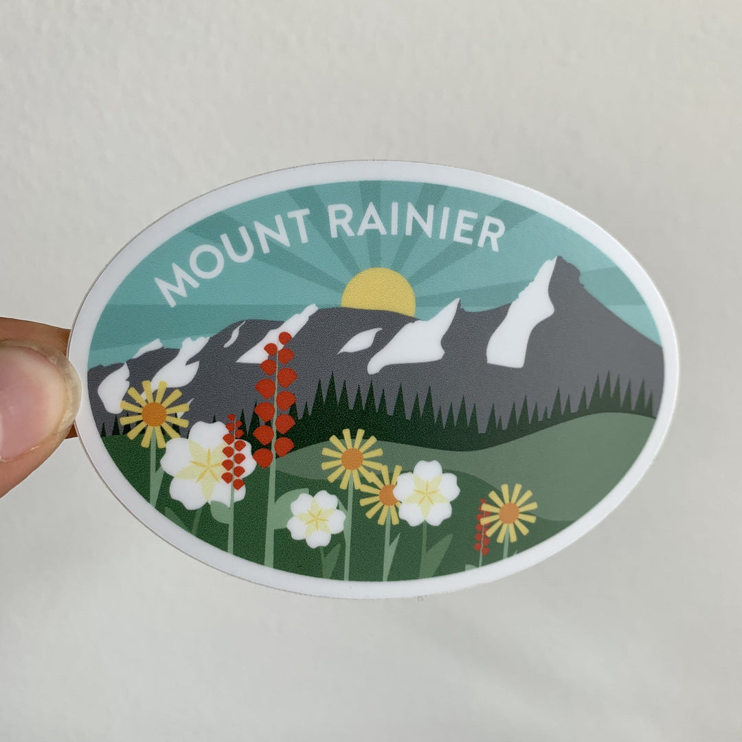 Stickers Northwest Sticker Mount Rainier Wildflowers Sticker
