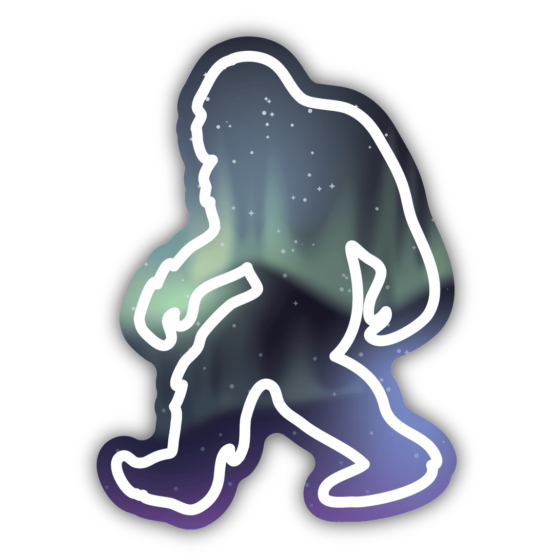Stickers Northwest Sticker Northern Lights Sasquatch Sticker