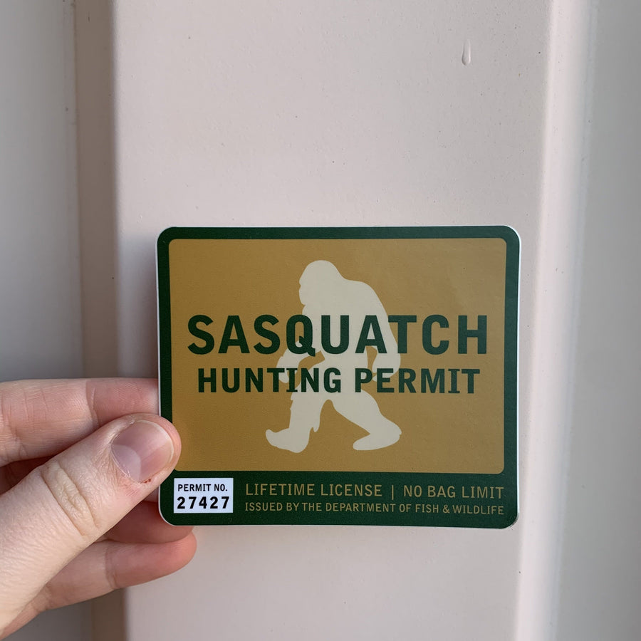Stickers Northwest Sticker Sasquatch Hunting Permit Sticker