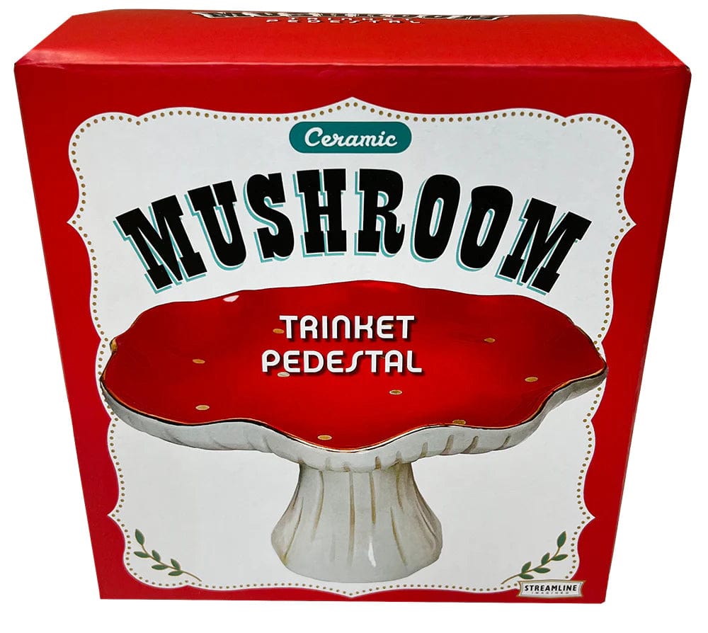 StreamlineNYC Decor Mushroom Pedestal Trinket Dish