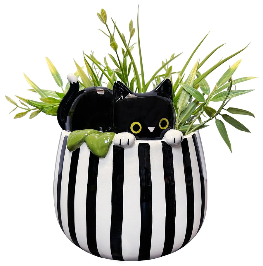 StreamlineNYC Planter Peek-A-Boo Kitty Planter