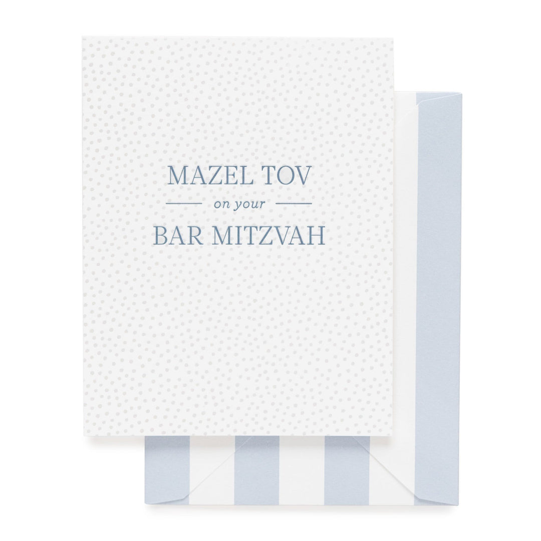 Sugar Paper Single Card Bar Mitzvah, Blue