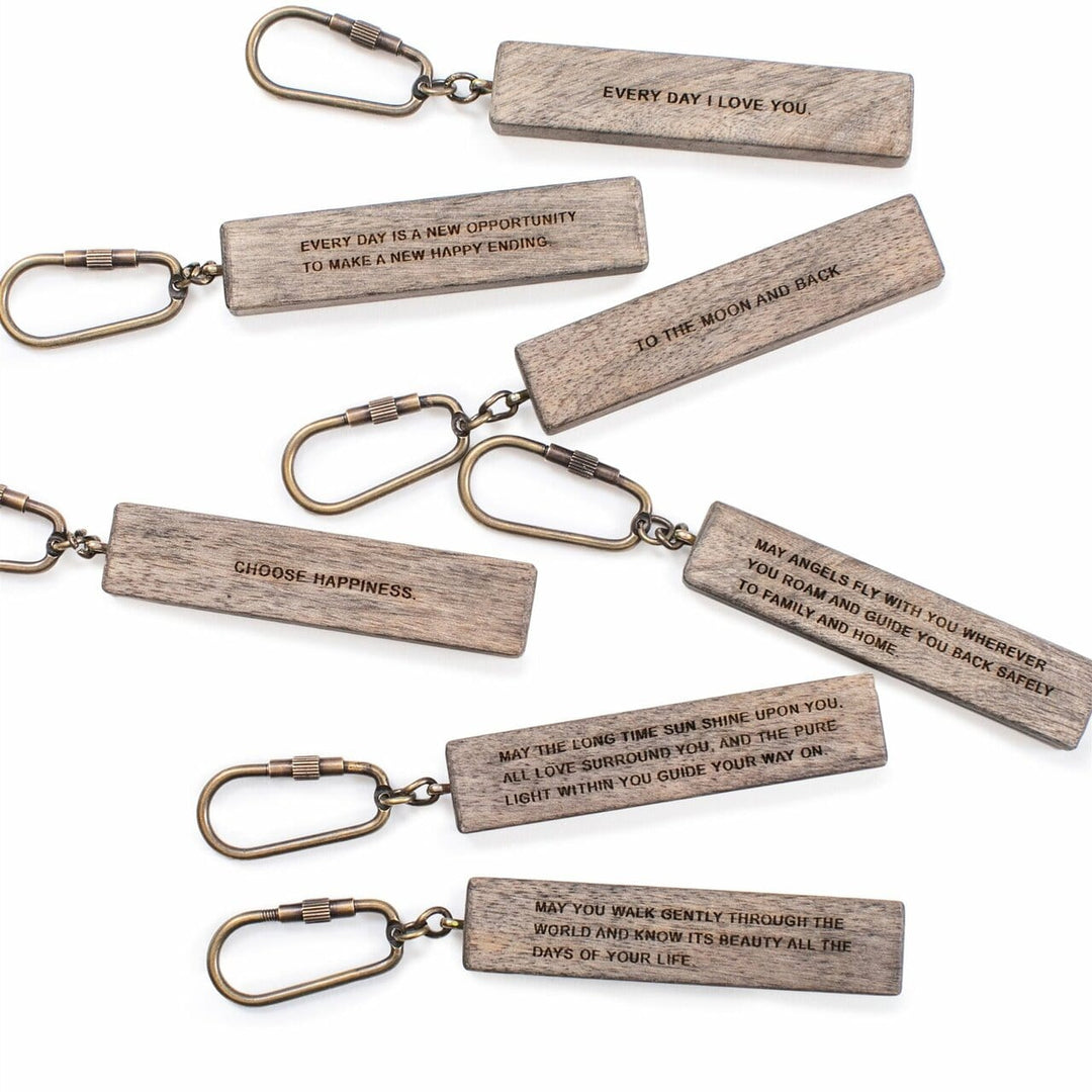 Sugarboo Keychain Wood Quote Keychain