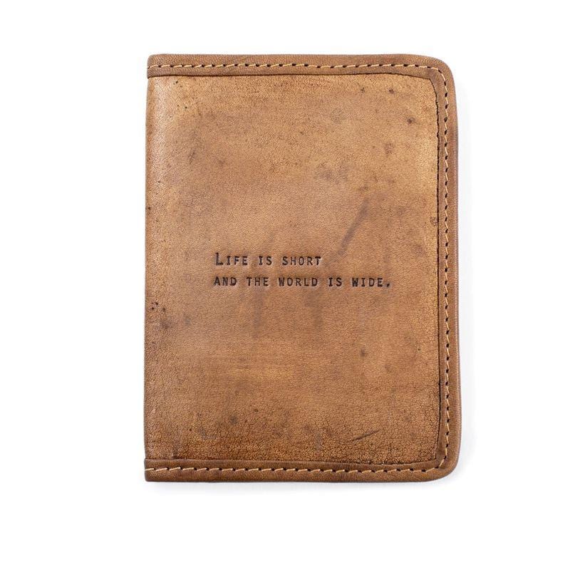 Sugarboo Travel Leather Passport Cover - Life is Short