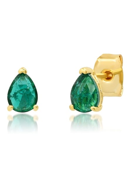 TAI Jewelry Earrings Green CZ Pear Studs