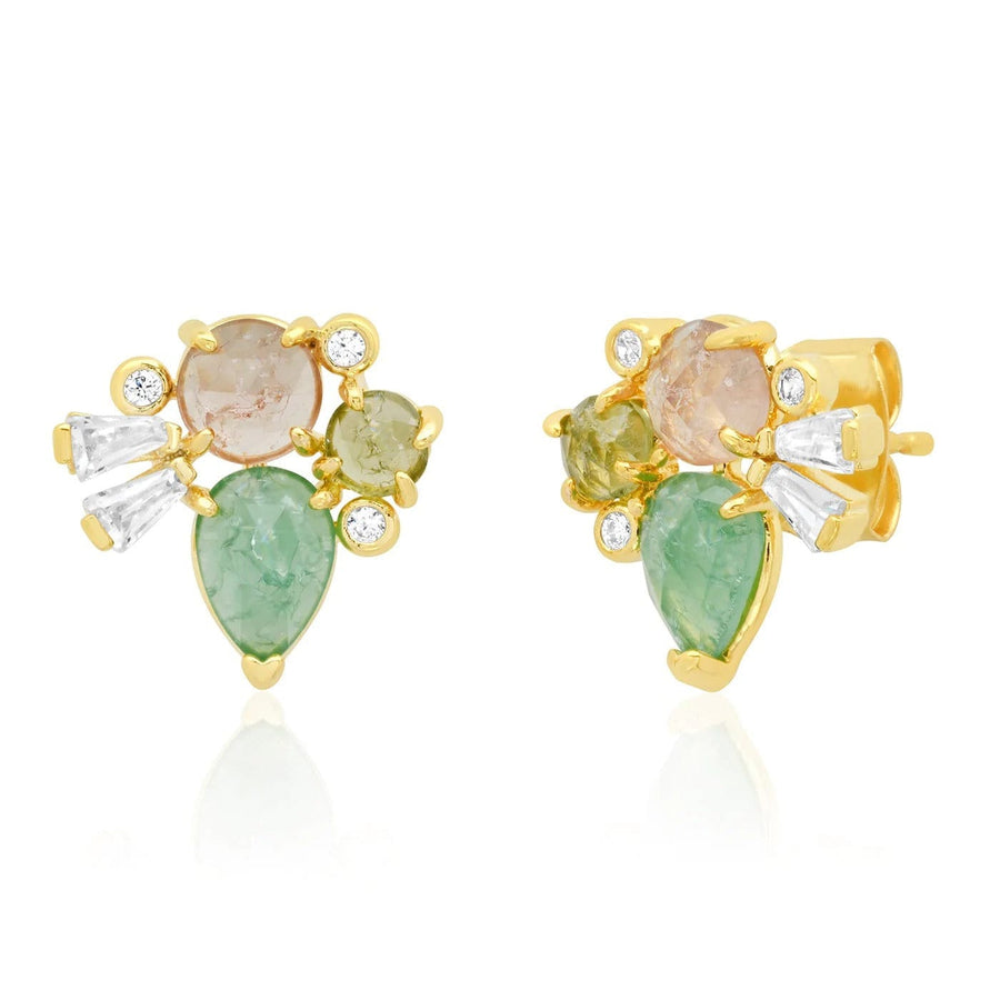 TAI Jewelry Earrings Green Mix Cluster Post Earrings