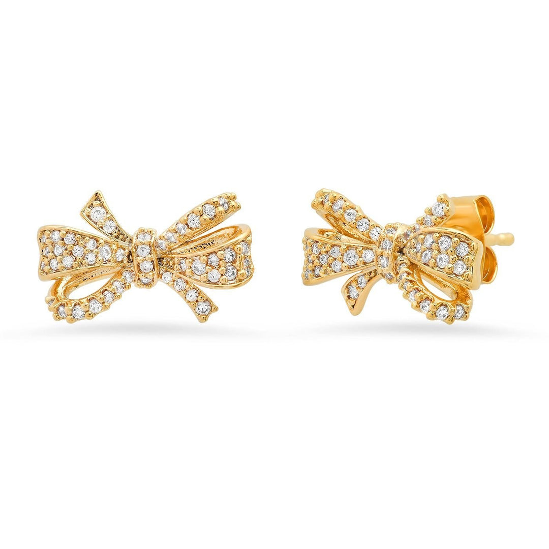TAI Jewelry Earrings Pave CZ Bow Studs