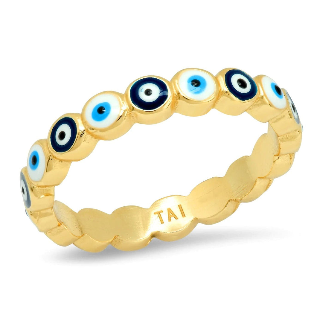 TAI Jewelry Enamel Evil Eye Ring