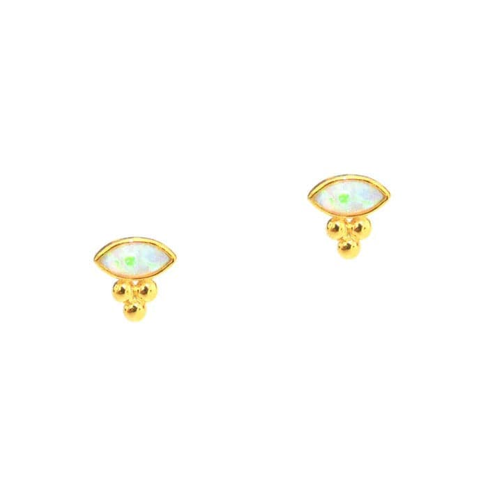 TAI Jewelry Gold Vermeil Cluster Stud with Opal