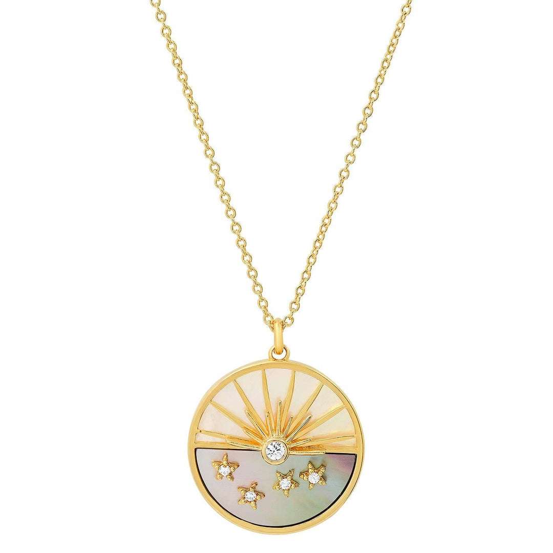 TAI Jewelry Necklace Sunrise Mother of Pearl Necklace with Star Accent