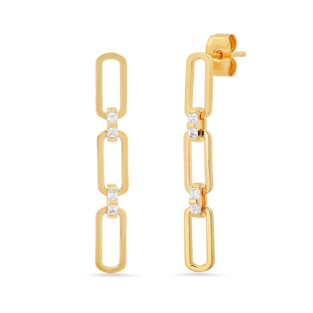 TAI Jewelry Triple Chain Link Earrings