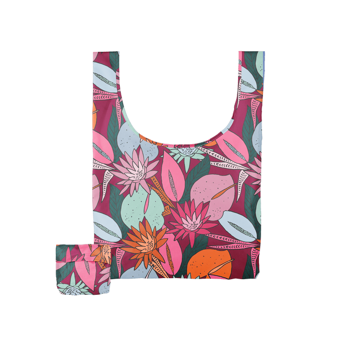 Talking Out Of Turn Bags Floral Nights - Medium Twist and Shouts - Reusable Grocery Bag