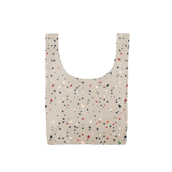 Talking Out Of Turn Bags Tiny Terazzo Gray - Medium Twist and Shouts - Reusable Grocery Bag