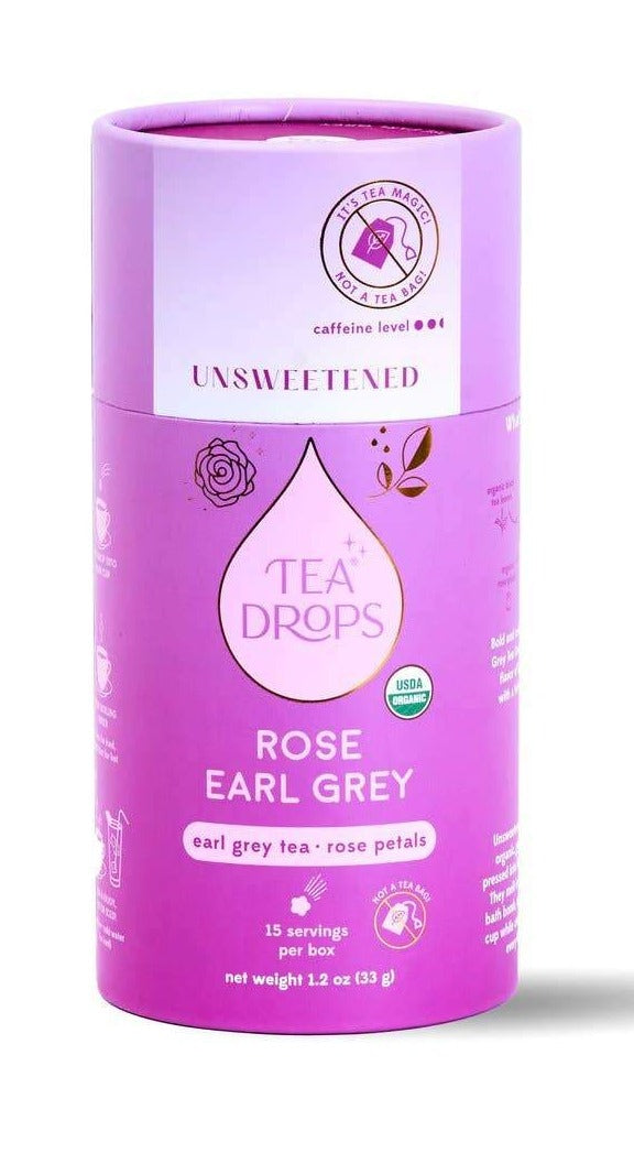 Tea Drops Tea Cylinder Unsweetened Rose Earl Grey Tea