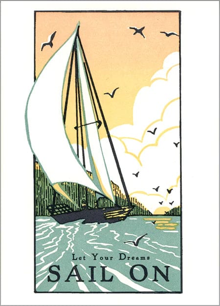 The Arts & Crafts Press Card Sail On - Blank Card