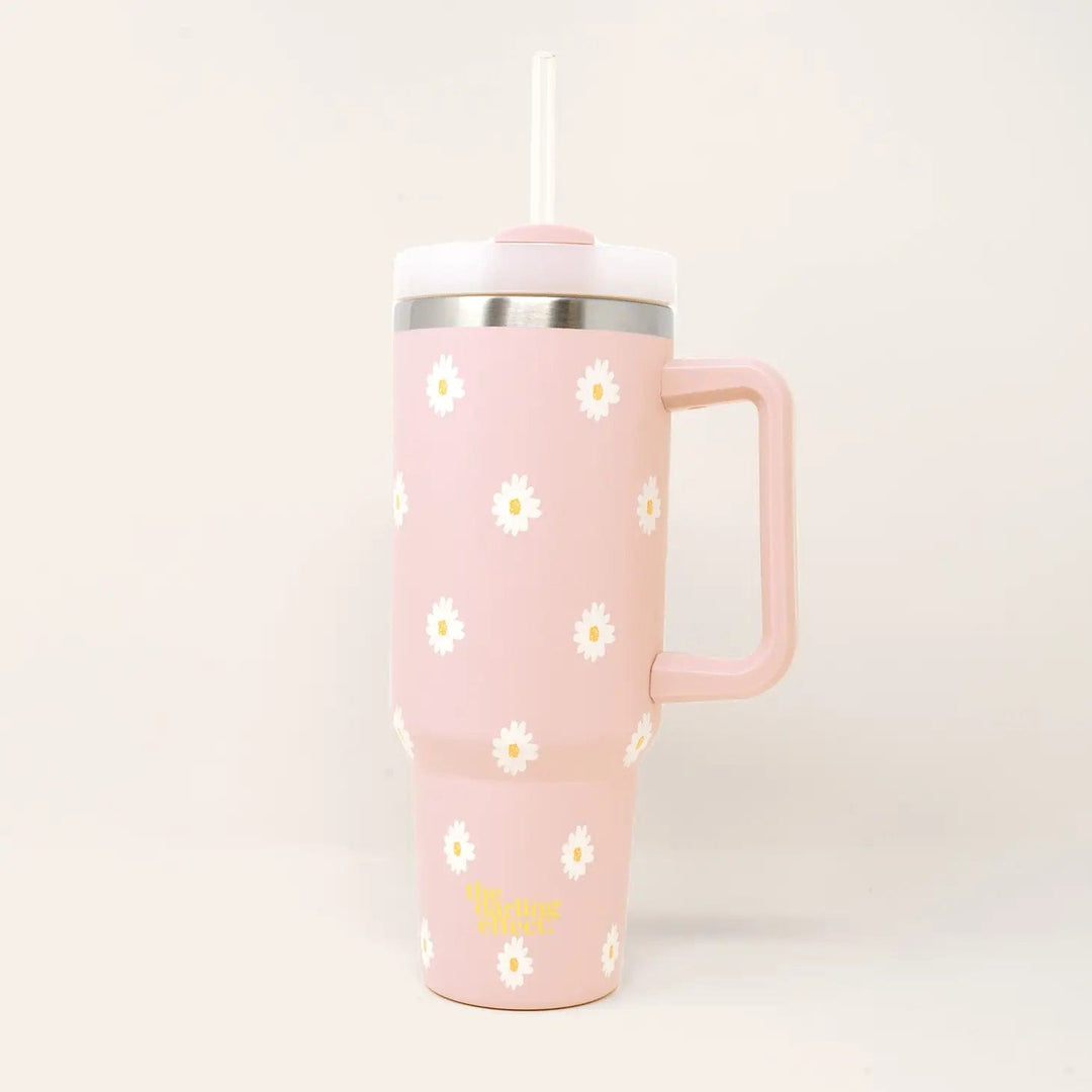The Darling Effect Cups Dancing Daisy Lilac Take Me Everywhere Tumbler in Dancing Daisy Pink